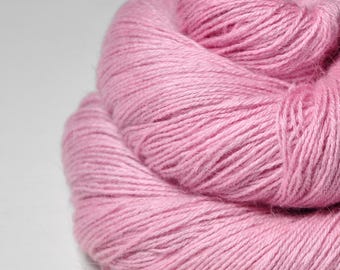 Too small baby girl onesie OOAK - Angora Lace Yarn by DyeForYarn - cruelty-free and limited - color: light pink