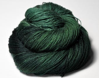 Lost in the forest - Angora Lace Yarn by DyeForYarn - cruelty-free and limited - color: green