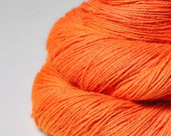 Crazy on fire OOAK - Angora Lace Yarn by DyeForYarn - cruelty-free and limited - color: orange