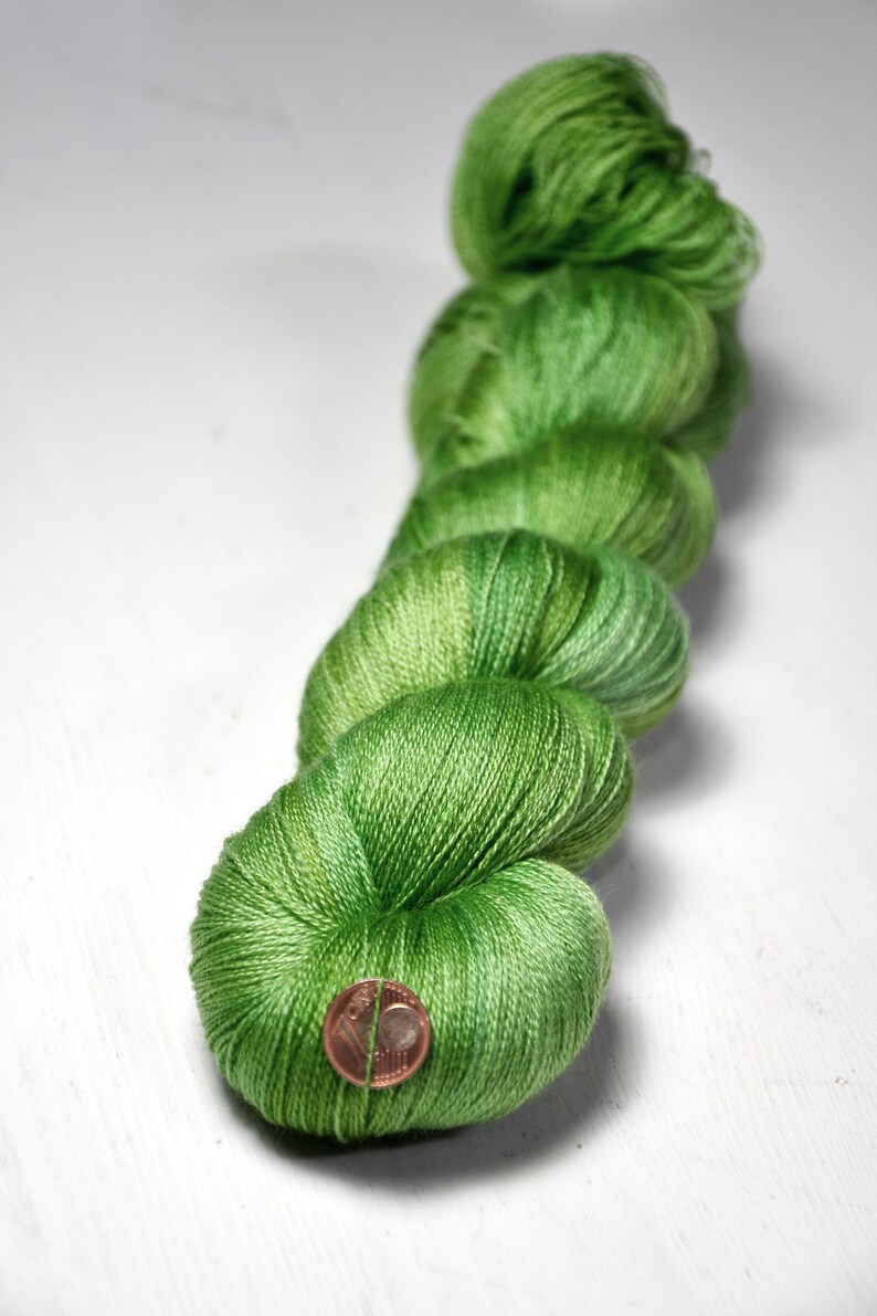 Leafy Merino / Silk Cobweb Yarn Hand Dyed Yarn handgefärbte Wolle DyeForYarn image 3