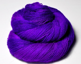 Intoxicated love - Angora Lace Yarn by DyeForYarn - cruelty-free and limited - color: bright purple