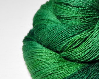 Merry tree frog - Angora Lace Yarn by DyeForYarn - cruelty-free and limited - color: green