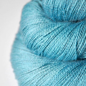 Melting blue glacier Baby Alpaca / Silk Lace Yarn Hand Dyed Yarn Wolle handgefärbt DyeForYarn image 1