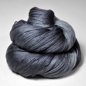 Stormy gray sea - Merino / Silk Cobweb Yarn - Hand Dyed Yarn - handgefärbte Wolle - DyeForYarn
