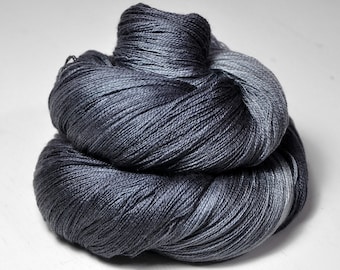 Stormy gray sea - Merino / Silk Cobweb Yarn - Hand Dyed Yarn - handgefärbte Wolle - DyeForYarn