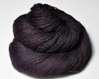 Last dance - Angora Lace Yarn by DyeForYarn - cruelty-free and limited - color: dark purple