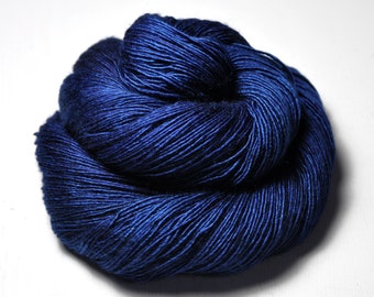Glowing sapphire - Merino / Silk / Yak Fingering Yarn - hand dyed by DyeForYarn - color: dark sapphire blue