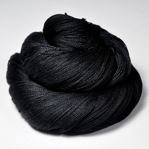 Black hole - Merino / Silk Cobweb Yarn - Hand Dyed Yarn - handgefärbte Wolle - DyeForYarn