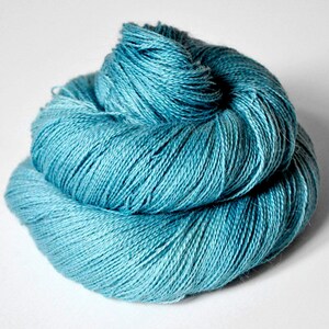 Melting blue glacier Baby Alpaca / Silk Lace Yarn Hand Dyed Yarn Wolle handgefärbt DyeForYarn image 2