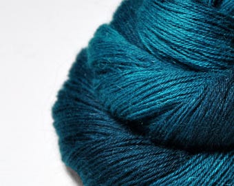 Nocturnal maelstrom - Angora Lace Yarn by DyeForYarn - cruelty-free and limited - color: blue teal