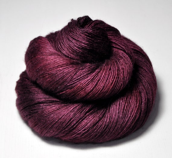 Burgundy Ice Rose - Merino / Silk / Yak Lace Yarn - Mersiyak