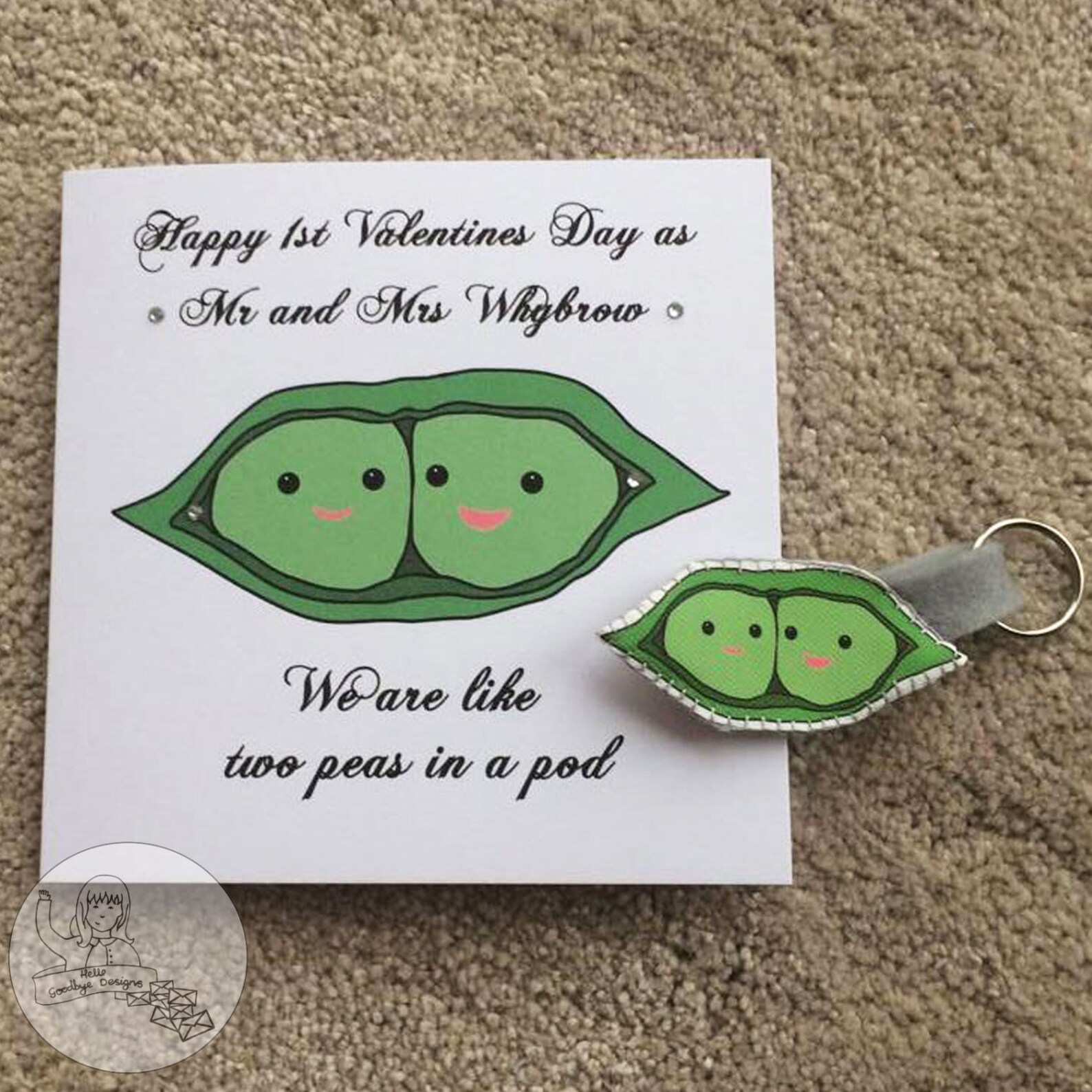 Handmade Personalised Two Peas in a Pod Birthday Card and Peas Etsy