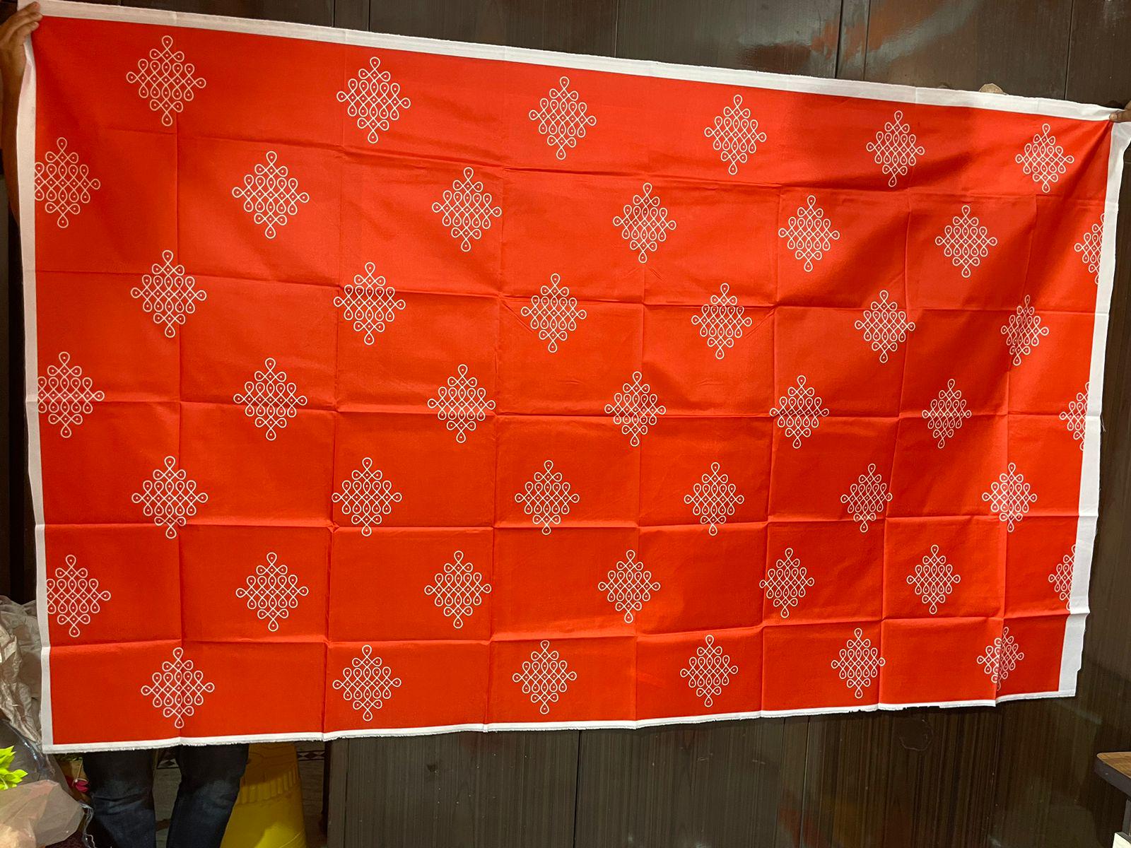 Cloth Rangoli Green/red/ Yellow Rangoli Down Cloth for Housewarming Decor/column ...