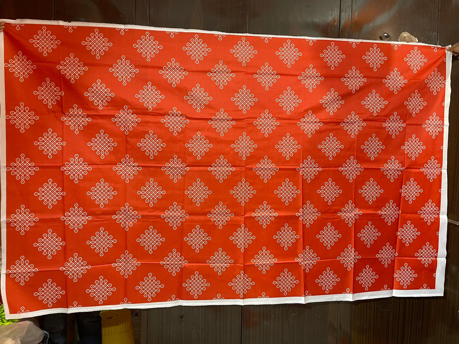 Cloth Rangoli Green/red/ Yellow Rangoli Down Cloth for Housewarming Decor/column ...