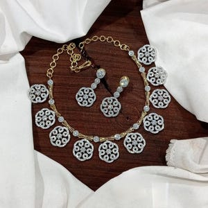 Premium quality american diamond necklace set with earrings/ad necklace set with earrings