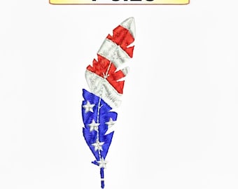 Patriotic Feather Embroidery Design – Digital Download