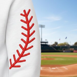 Baseball Seam Embroidery Design | 9 Branch Stitch Pattern | Sports Sleeve Embroidery File image 2