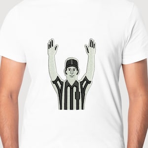 Referee Touchdown Embroidery Design: Sports Patch (Digital Download)