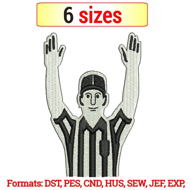 Referee Touchdown Embroidery Design: Sports Patch (digital Download) - Etsy