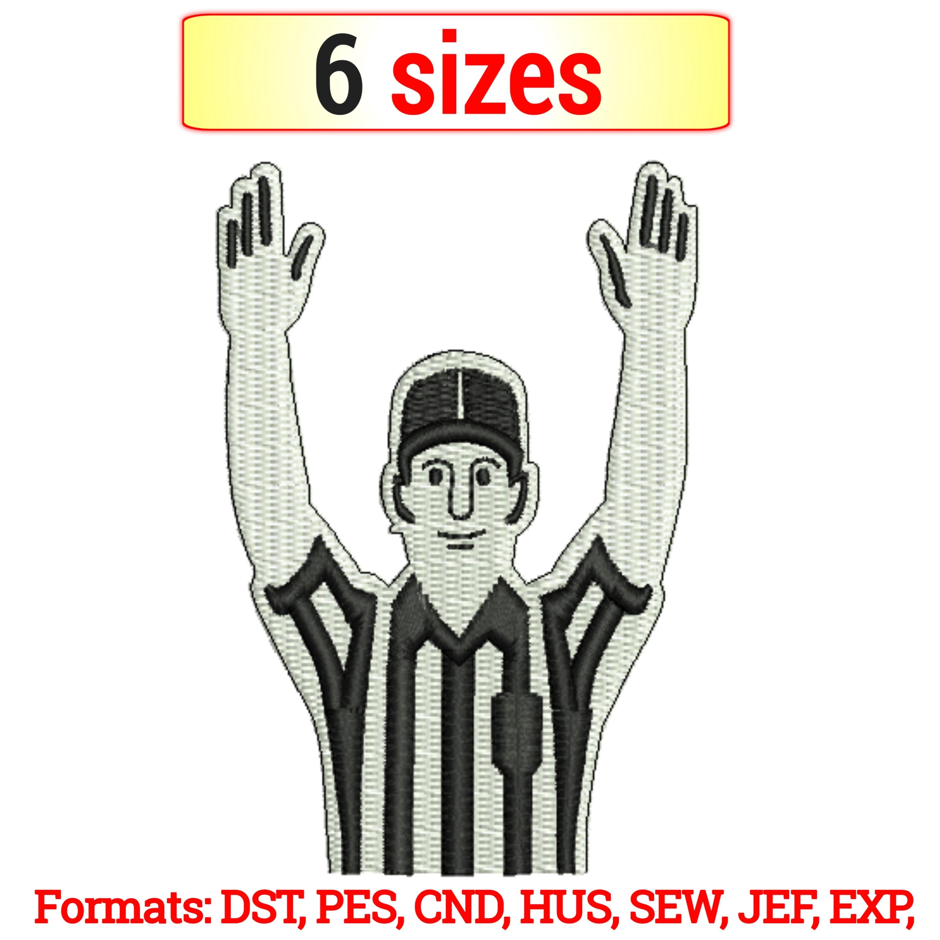 Referee Touchdown Embroidery Design: Sports Patch (digital Download) - Etsy
