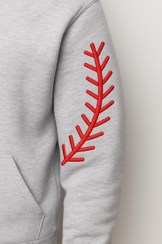 Baseball Seam Embroidery Design | 9 Branch Stitch Pattern | Sports Sleeve Embroidery File