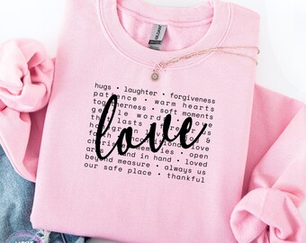 Love Shirt, Minimalist Sweatshirt for Women, Comfort Colors Tee, Everyday Outfit Top