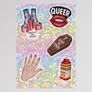 Adesivi Queer Art - Maxime Addams - Adesivi LGBT - Edizione Pride - Pop, forte, fiero. Estetica Queer
