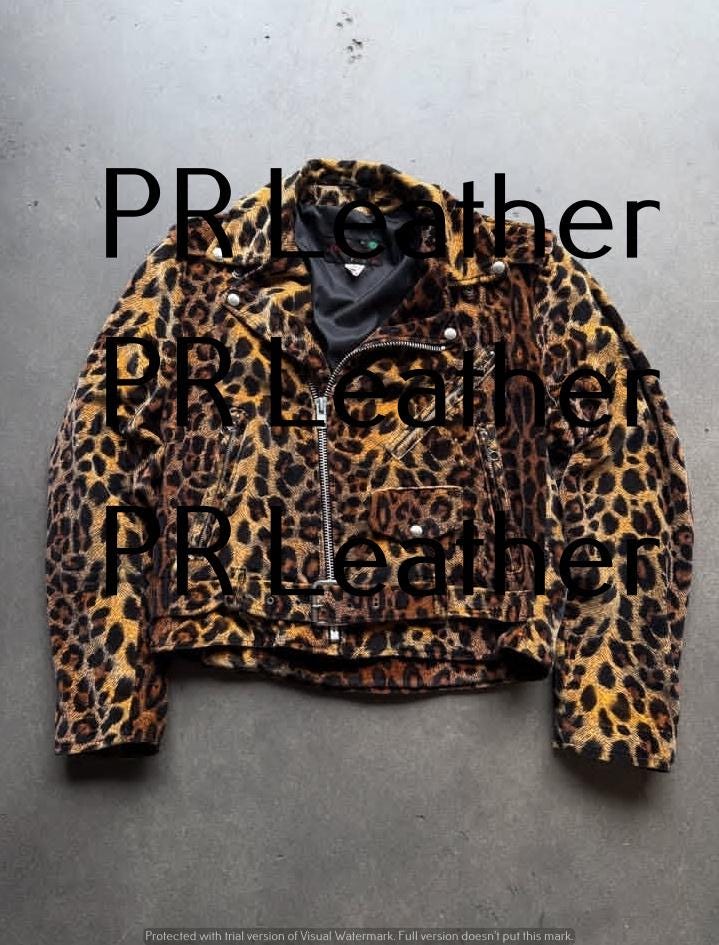 Leopard Biker Jacket - Etsy
