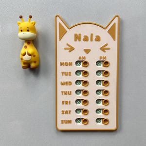 Cat Feeding Tracker | Personalized AM PM Reminder for Pets | Magnetic or Stand Display | Daily Cat Care Organizer | Gift for Cat Parents