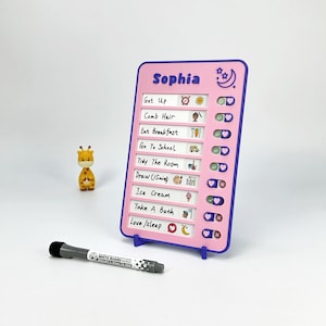 Quadro de Tarefas Deslizante para Crianças | Rotina Diária com 9 Tarefas | Agenda Visual Montessori | Ferramenta para Responsabilidade e Independência | 28 Cores