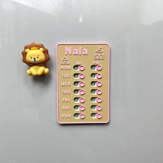 Pet & Human Pill and Feeding Tracker | Magnetic AM PM Reminder Board | 3D-Printed Organizer with Icons | Custom Name, 28 Colors