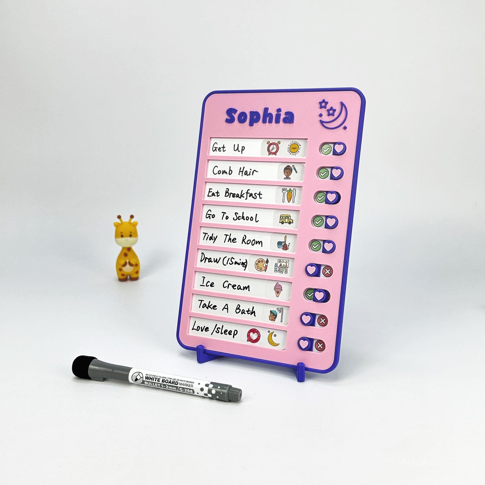 Sliding Chore Chart for Kids | 9-task Daily Routine Board | Montessori ...