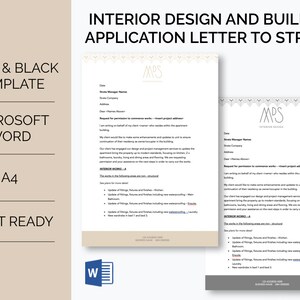 Strata Application Letter (Australia) Interior Design Template (A4, Microsoft Word)