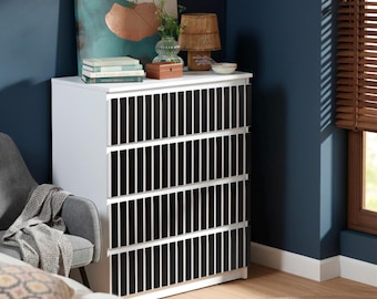 Wide Lines Wood Overlay for IKEA Malm | Decorative HDF Furniture Panels | Bold Minimalist Furniture Upgrade