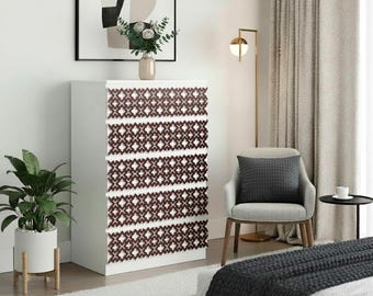 Moroccan Cross Wood Overlay for IKEA Malm Dresser | Decorative HDF Furniture Panels | Decorative Facade Upgrade