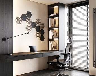 Painéis de Parede Hexagonais Geométricos – 8 Peças | Decoração de Parede 3D Moderna | Design de Parede em Formato de Colmeia Faça Você Mesmo para Interiores