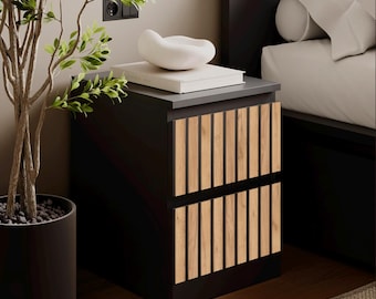 18pack - Custom Look Panels for IKEA Malm | Wooden Dresser Overlay | Textured Furniture Slats | Easy Home Makeover