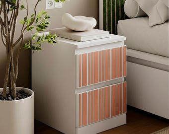 Mixed Lines Wood Overlay for IKEA Malm | Decorative HDF Furniture Panels | Modern Linear Design