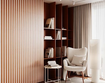18 piezas - Paneles de láminas HDF / Decoración de pared de estilo escandinavo / Tiras decorativas autoadhesivas / Decoración de pared DIY para el hogar y la oficina