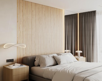 18 piezas - Paneles decorativos de madera para pared, láminas 3D para dormitorio y sala de estar, decoración de interiores, arte mural de estilo escandinavo