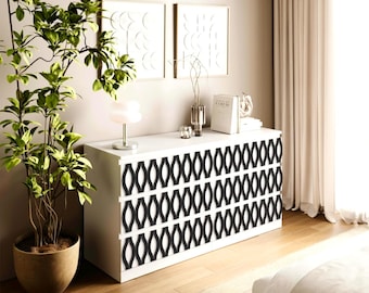 Weavy Flow Wood Overlay for IKEA Malm Dresser | Decorative HDF Furniture Panels | Modern Abstract Design