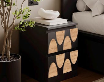 IKEAのマルムドレッサーをスタイリッシュな木製オーバーレイとデカール