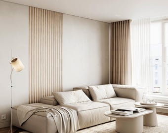 18 PCS. Decorative Wall Strips from Laminated HDF | Easy Installation | Bedroom & Living Room Upgrade | DIY Accent Wall for Home and Office