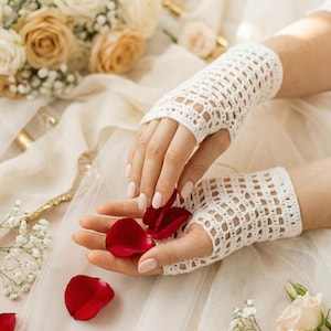 Modèle de gants de mariage minimalistes en maille au crochet (PDF), accessoire de mariée moderne à faire soi-même pour débutants
