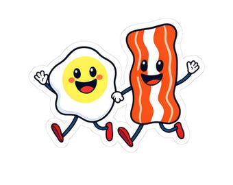 Bacon and Eggs Breakfast Sticker: Fun Food Decal for Laptop