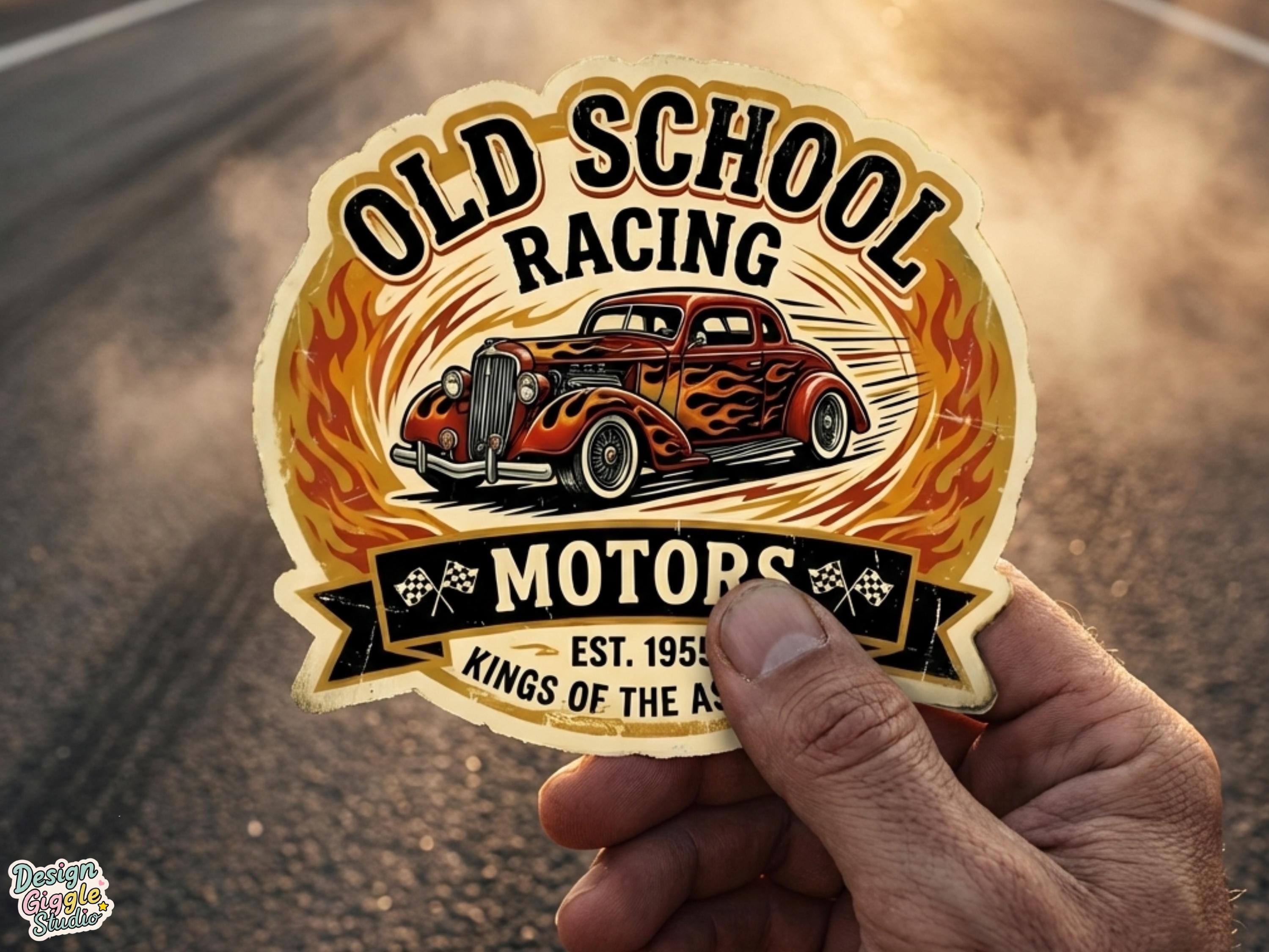 Vintage Car Sticker Pack, Classic American Car, Retro Muscle Car , Car ...