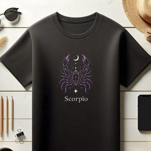 Scorpio Zodiac T-Shirt, Astrology Shirt, Gift for Lovers, Unique Horoscope Apparel, Birthday Gifts, Celestial Scorpio t Shirt, Horoscope tee