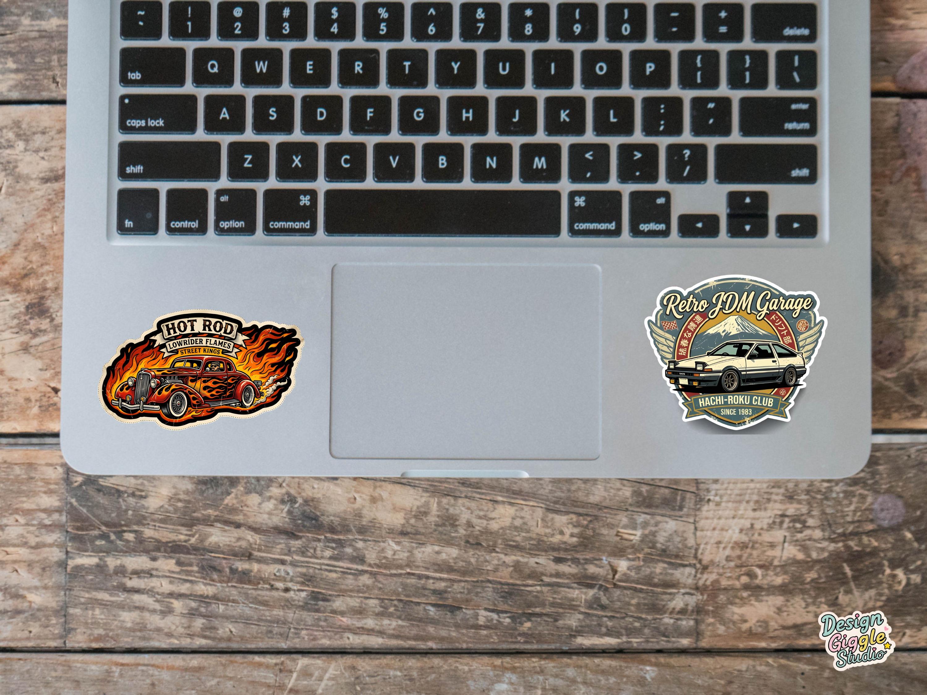 Vintage Car Sticker Pack, Classic American Car, Retro Muscle Car , Car ...