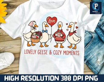 Goose Valentine PNG, Funny Coquette Duck Design (Digital Download