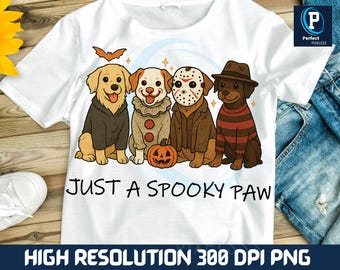 Retro Spooky Paw PNG, Halloween Dog Lover Design (Digital Download)
